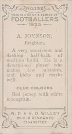 1933 Wills's Victorian Footballers (Small) #158 Albert Johnson Back